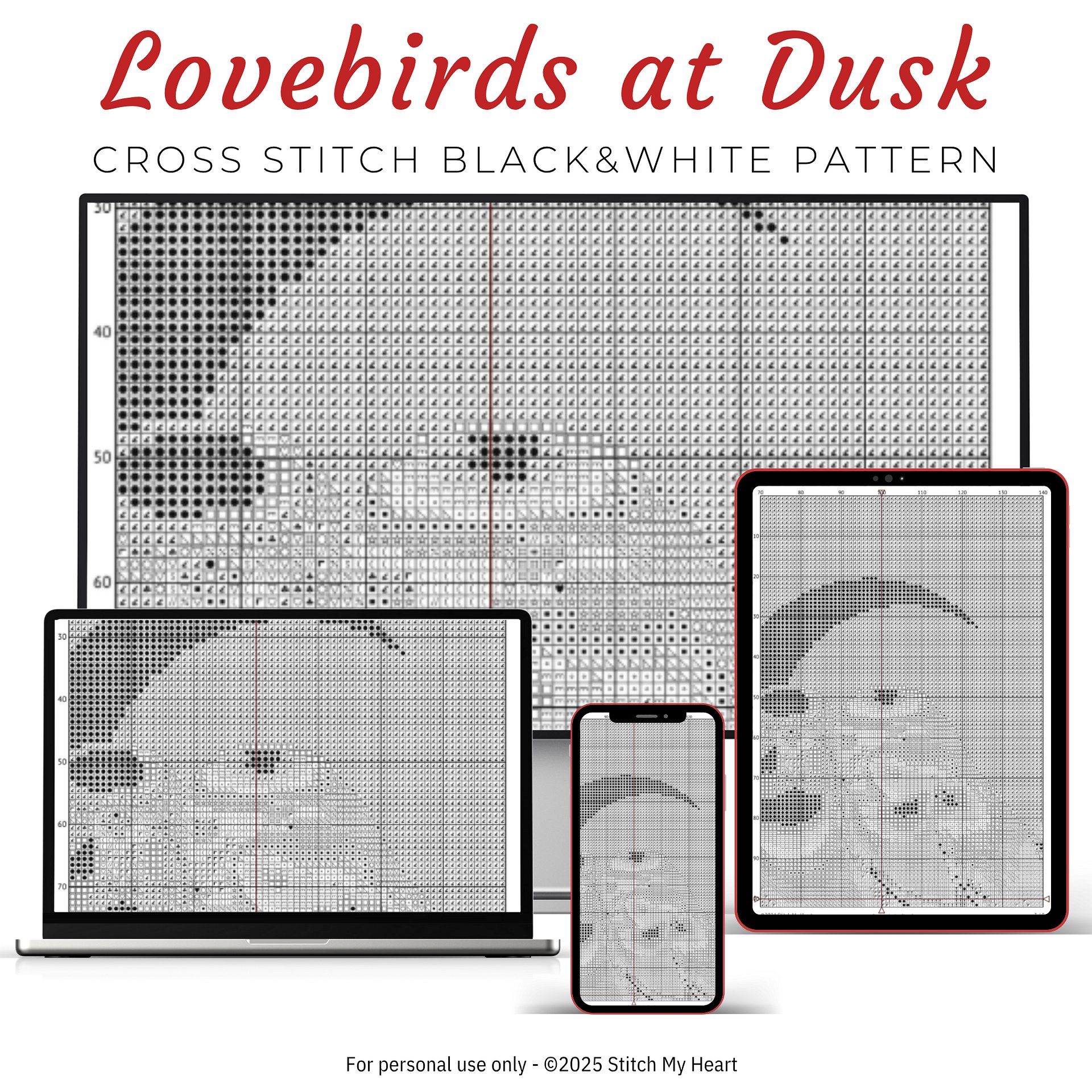 Lovebirds at Dusk Cross Stitch Pattern product image (4)