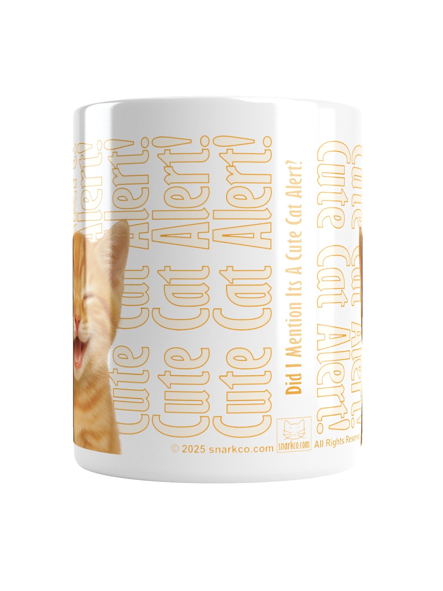 Mug: "Cute Cat Alert! Did I Mention Cute Cat Alert?" with Beautiful Orange Tabby cat image product image (3)