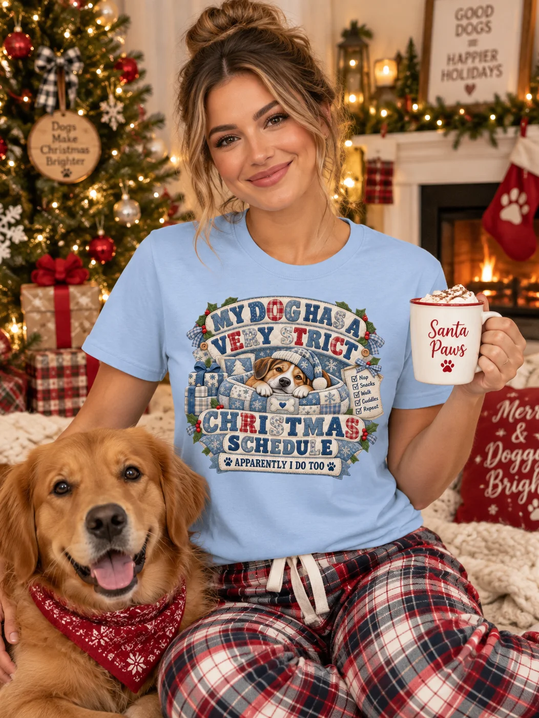 Christmas Dog Mom T-Shirt – Funny Holiday Shirt for Dog Lovers product image (1)