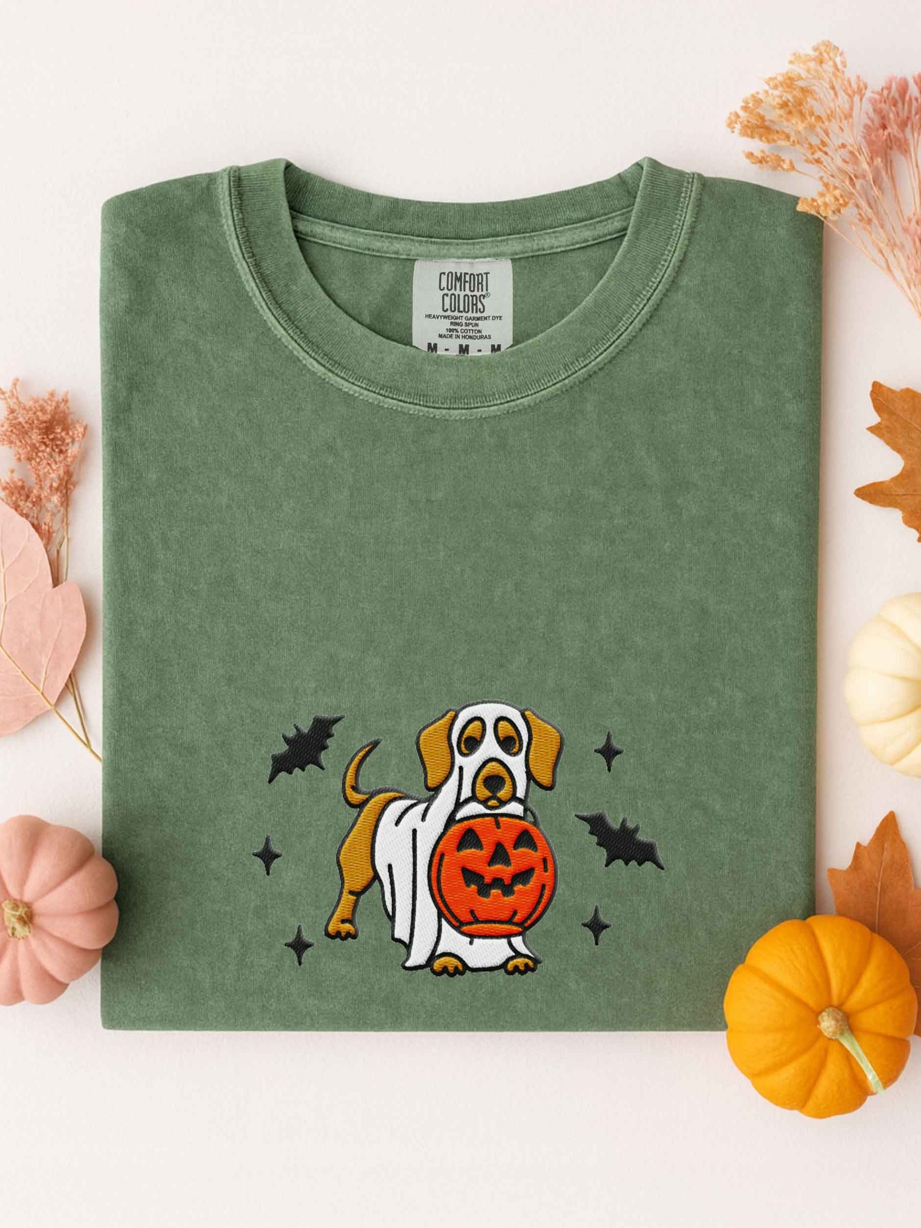 Halloween Dachshund(Brown) Embroidered T-Shirt product image (1)