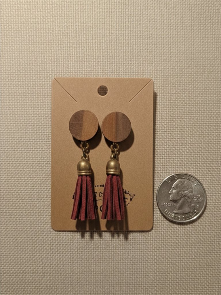 Harvest moon burgandy tassel earrings product image (2)
