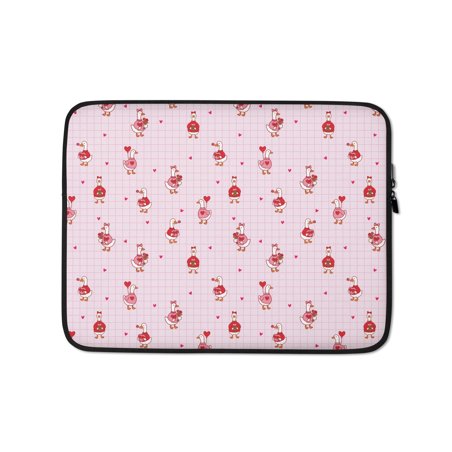Pink coquette Valentine Goose Laptop Sleeve product image (1)