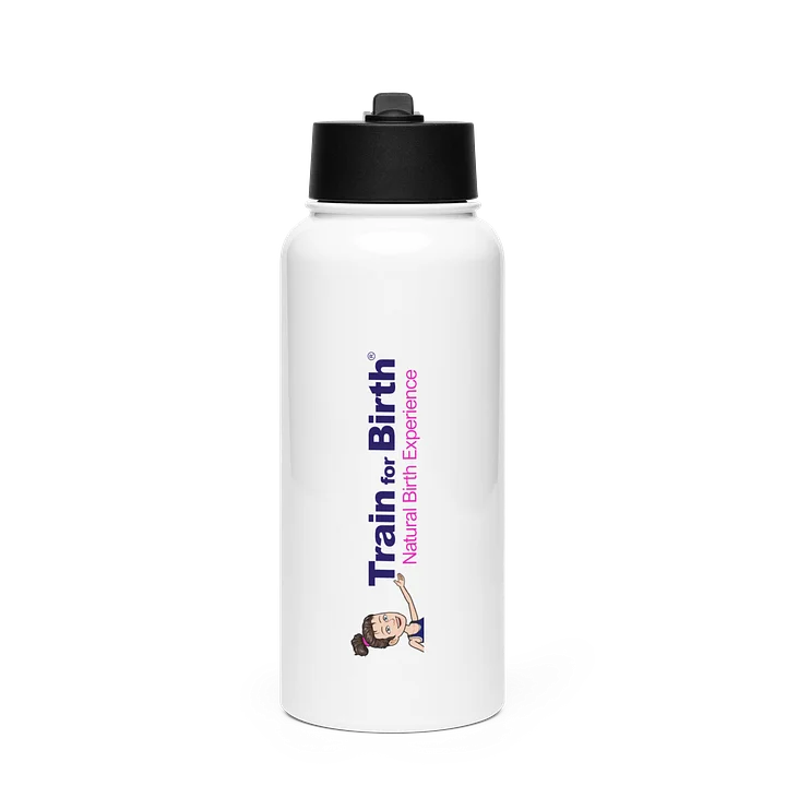 Train for Birth® 32oz Stainless Steel White Water Bottle product image (1)