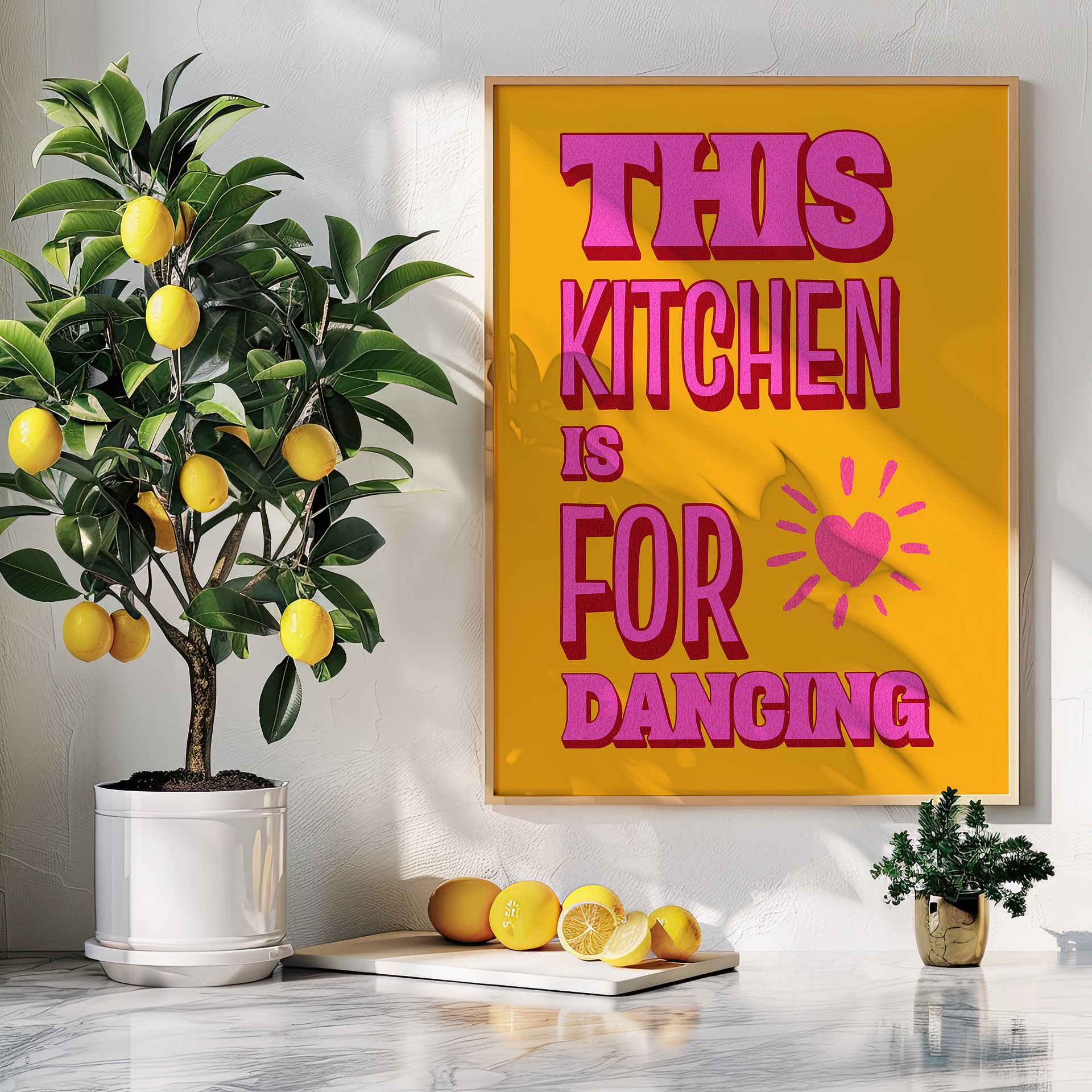 THIS KITCHEN IS FOR DANCING Retro Typography Art Print product image (2)