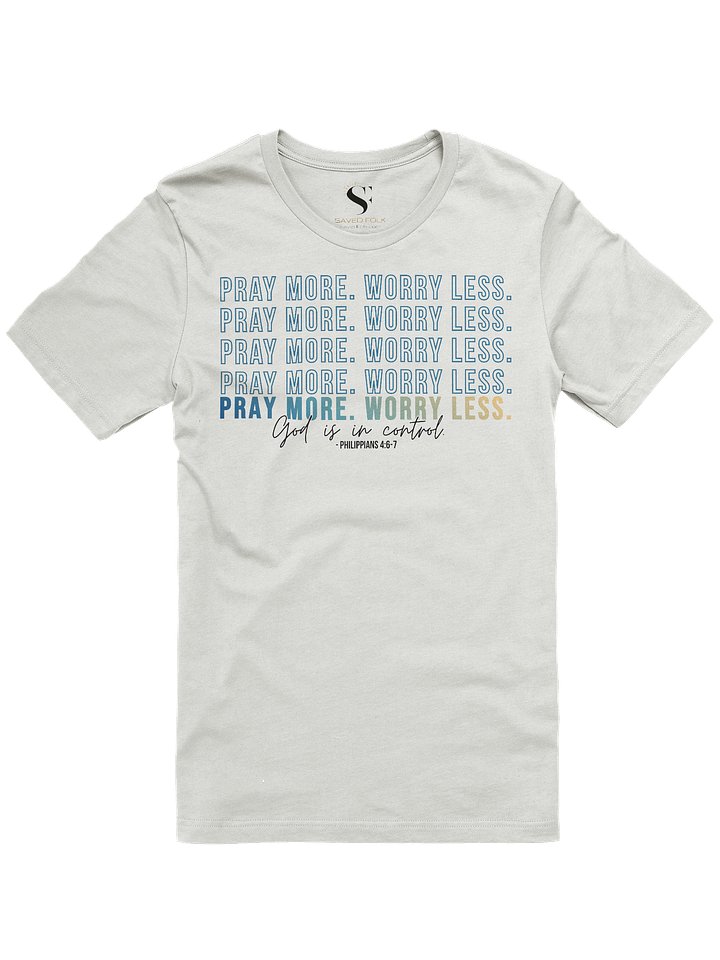 Pray More Worry Less 2.0 - Unisex Tee - Teal Gradient - Light Colors product image (2)