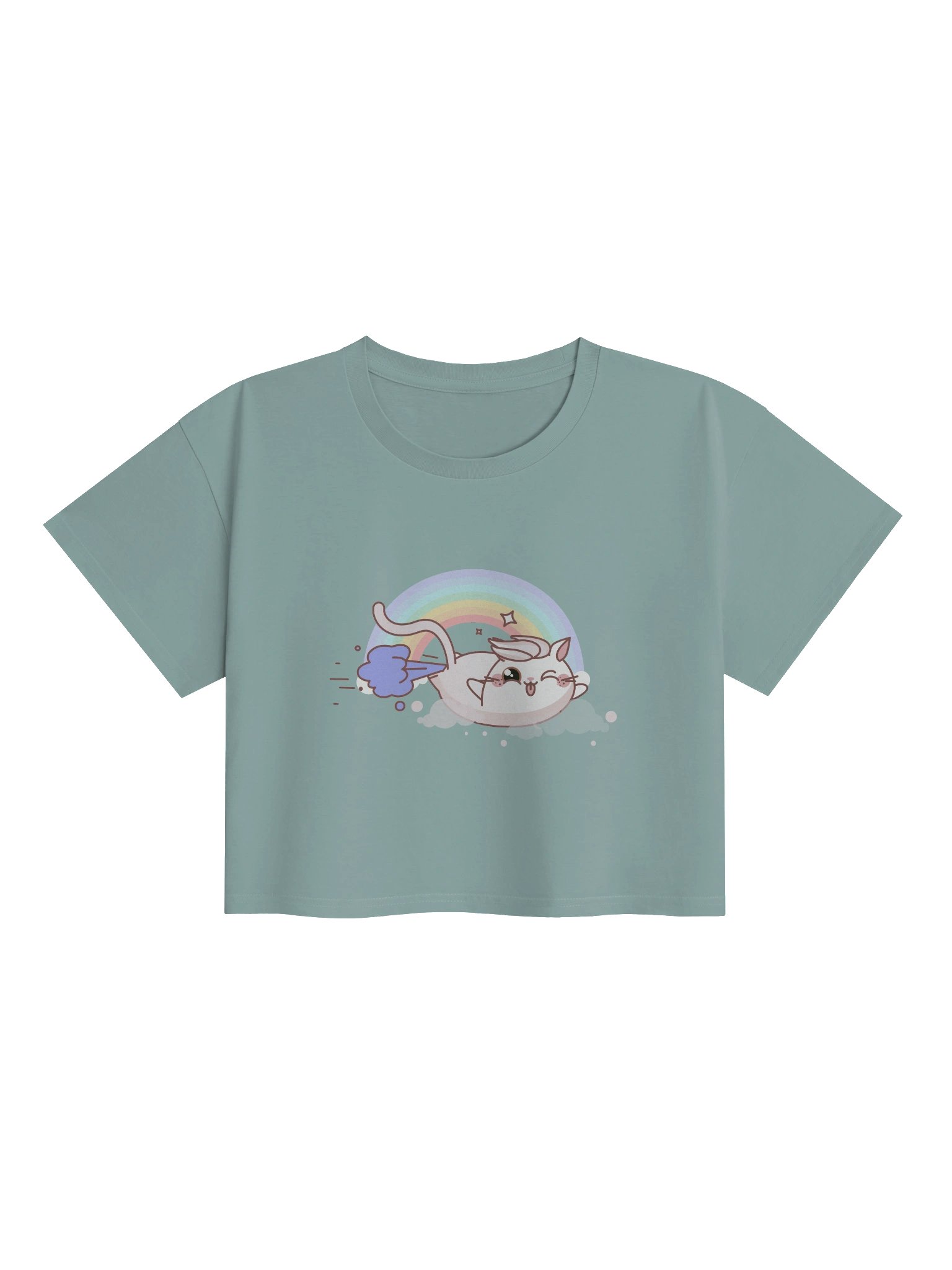 Farting Cat Rainbow Croptop product image (1)