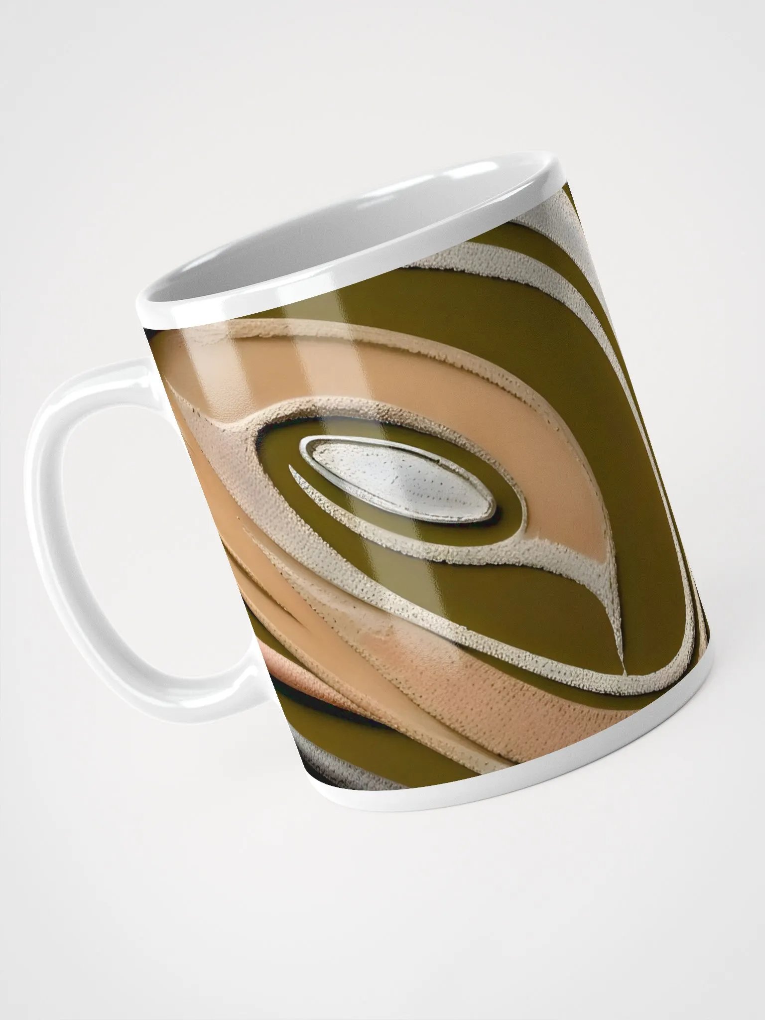 Abstract In Earthtones White Glossy Mug product image (1)