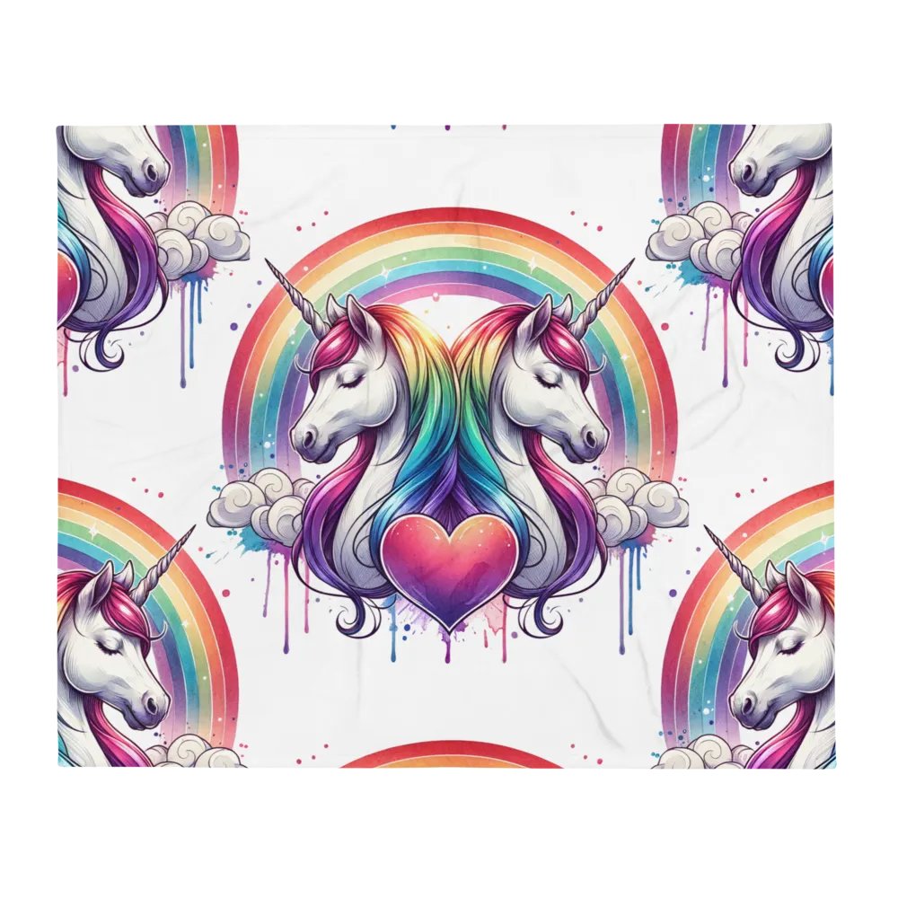 Rainbow Unicorn Dreams Throw Blanket product image (2)