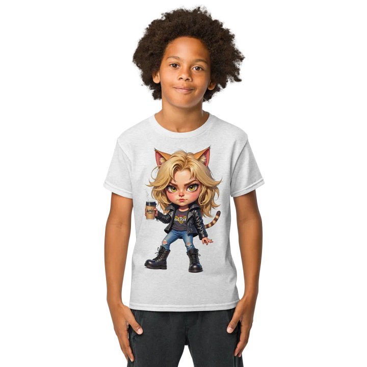 Confident Cat Coffee Break Youth Tee product image (9)