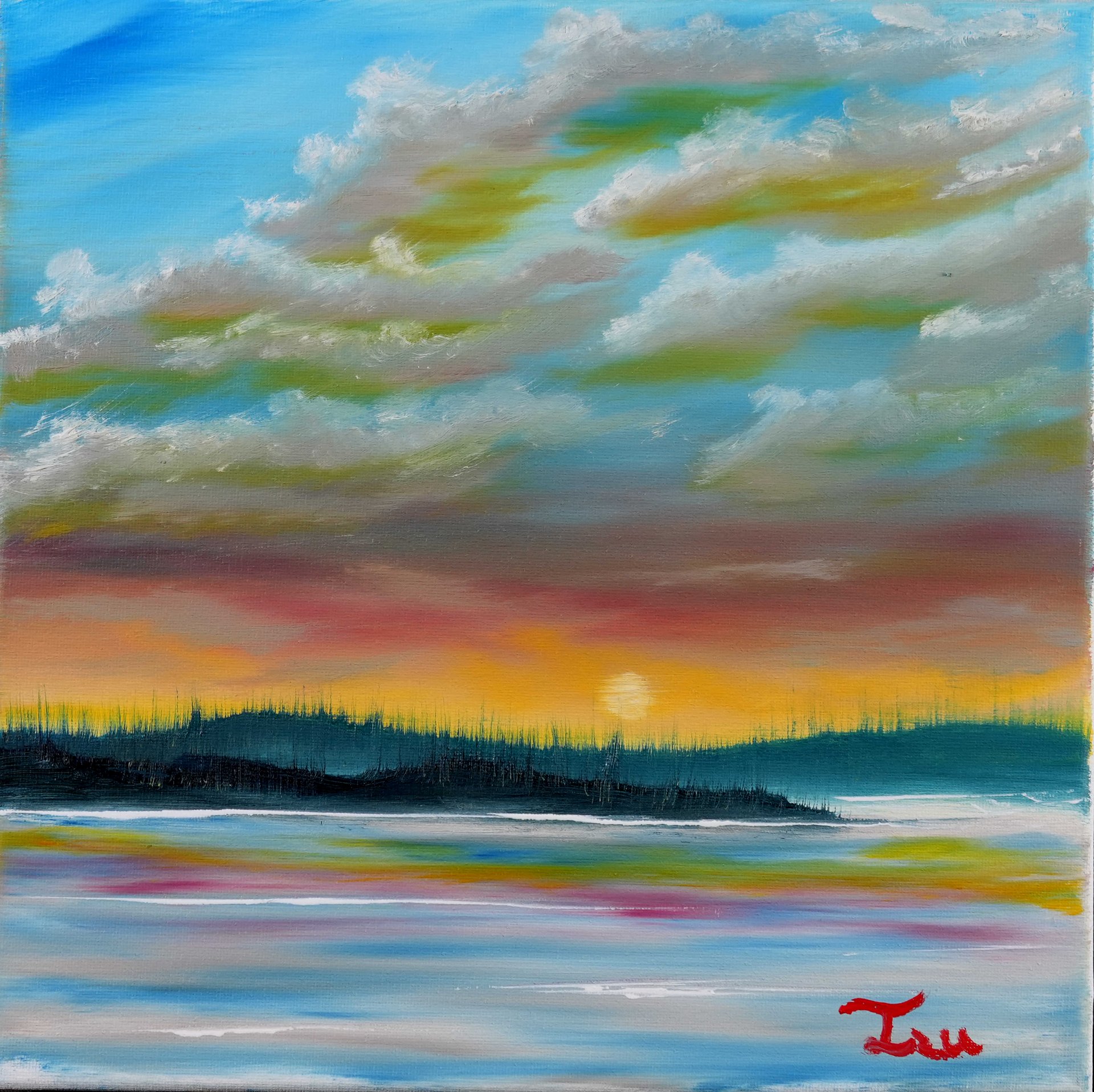 The Pastel Sky (Original) 12x12 Canvas product image (1)