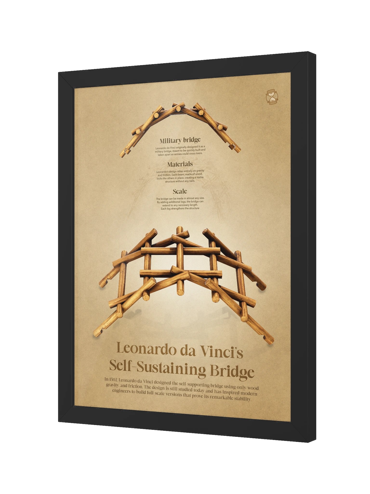 Leonardo da Vinci's Bridge (Framed poster) product image (4)