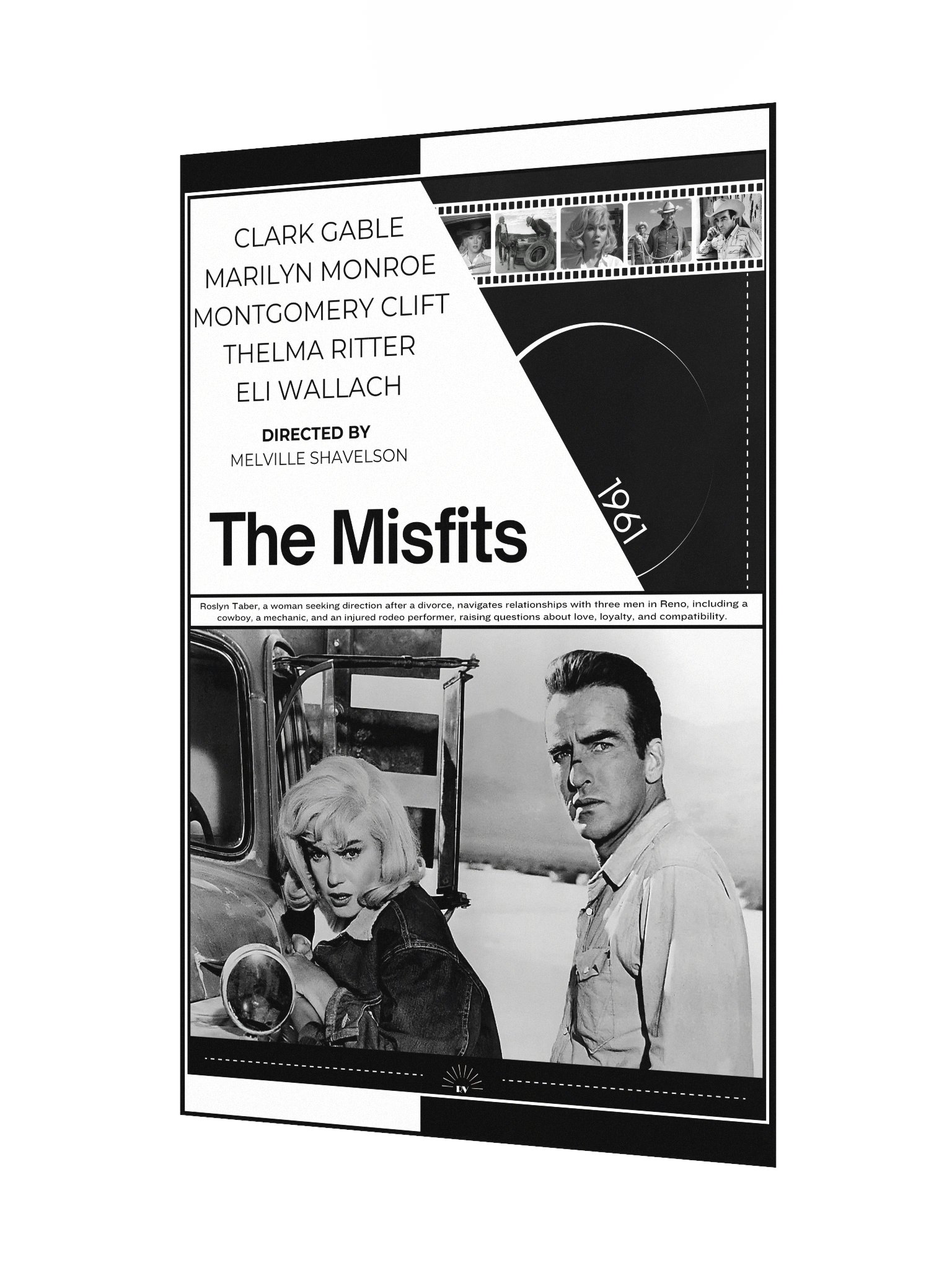 The Misfits with Marilyn Monroe, Clark Gable and Montgomery Clift 1961 | Movie Poster | 12x18 Wall Art product image (3)