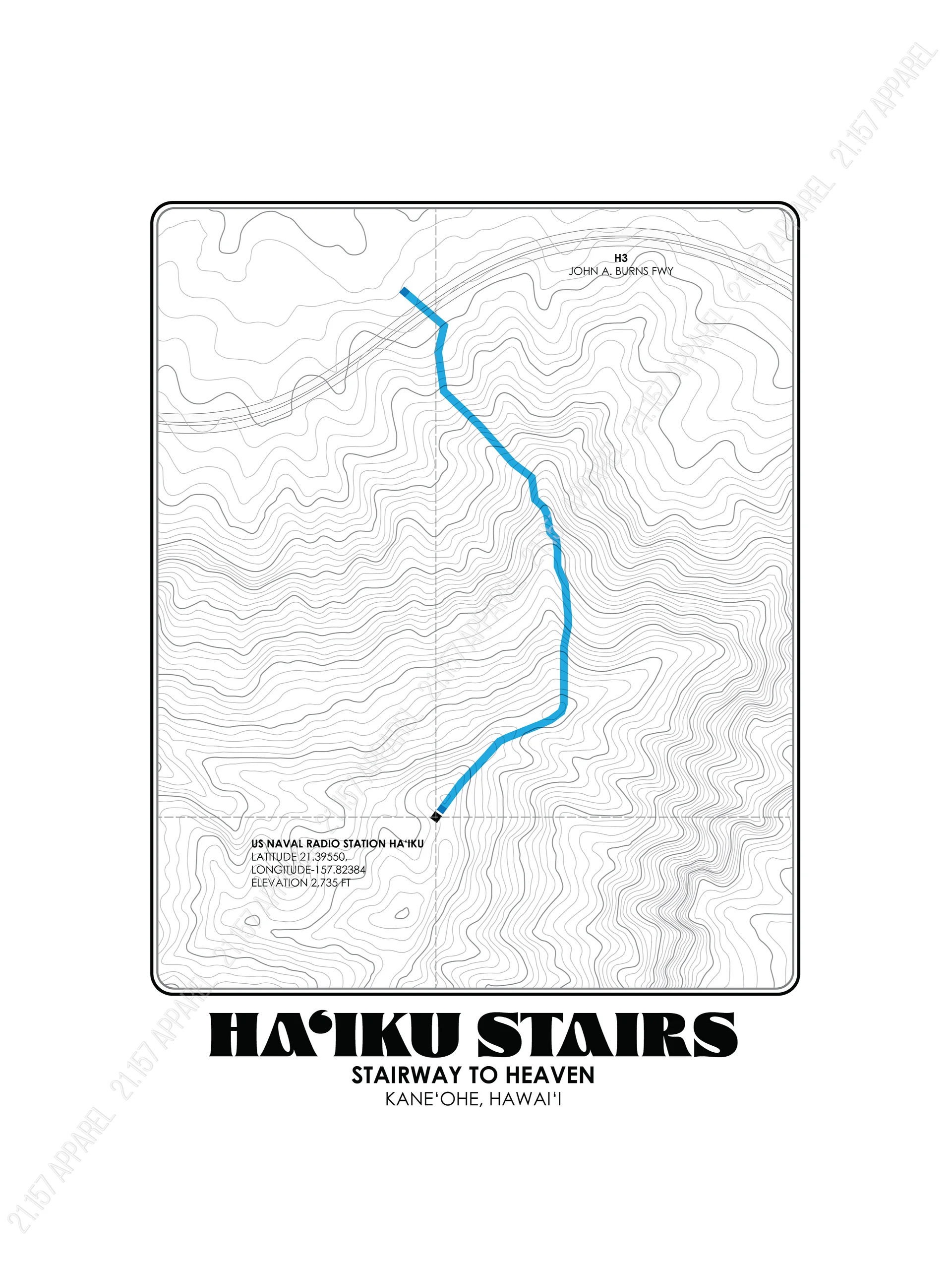 Trail Map - Ha'iku Stairs Shirt product image (5)