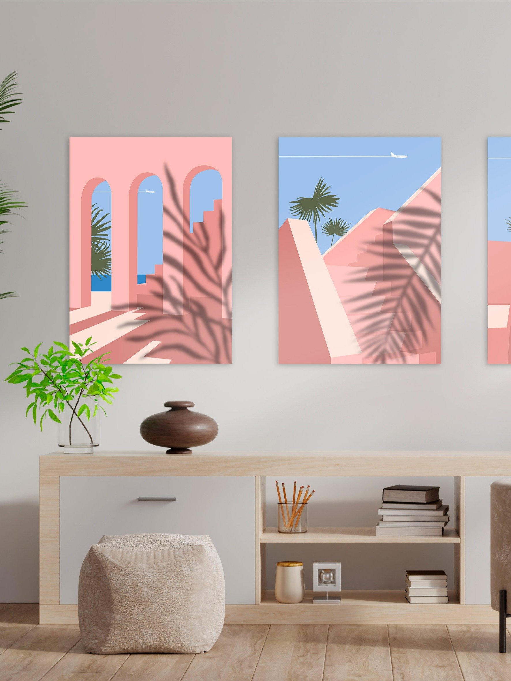 Boho travel art. Morocco poster — boho travel poster, boho wall art, boho decor, aesthetic poster, abstract art product image (2)