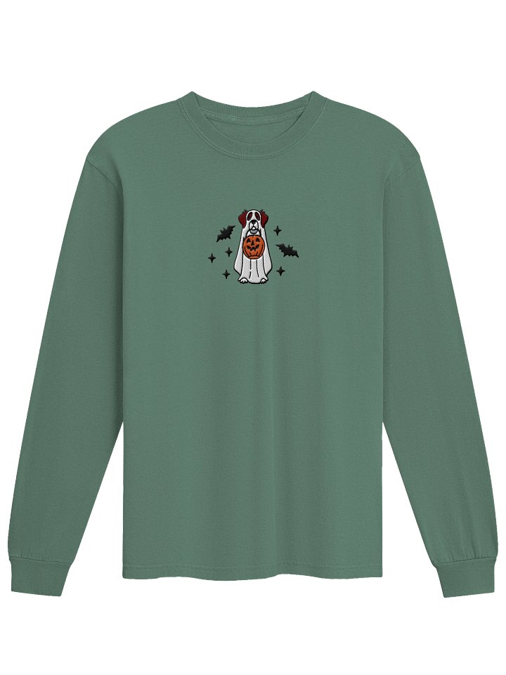 Halloween Brittany Spaniel(Liver & White) Embroidered Long-sleeved T-Shirt product image (1)