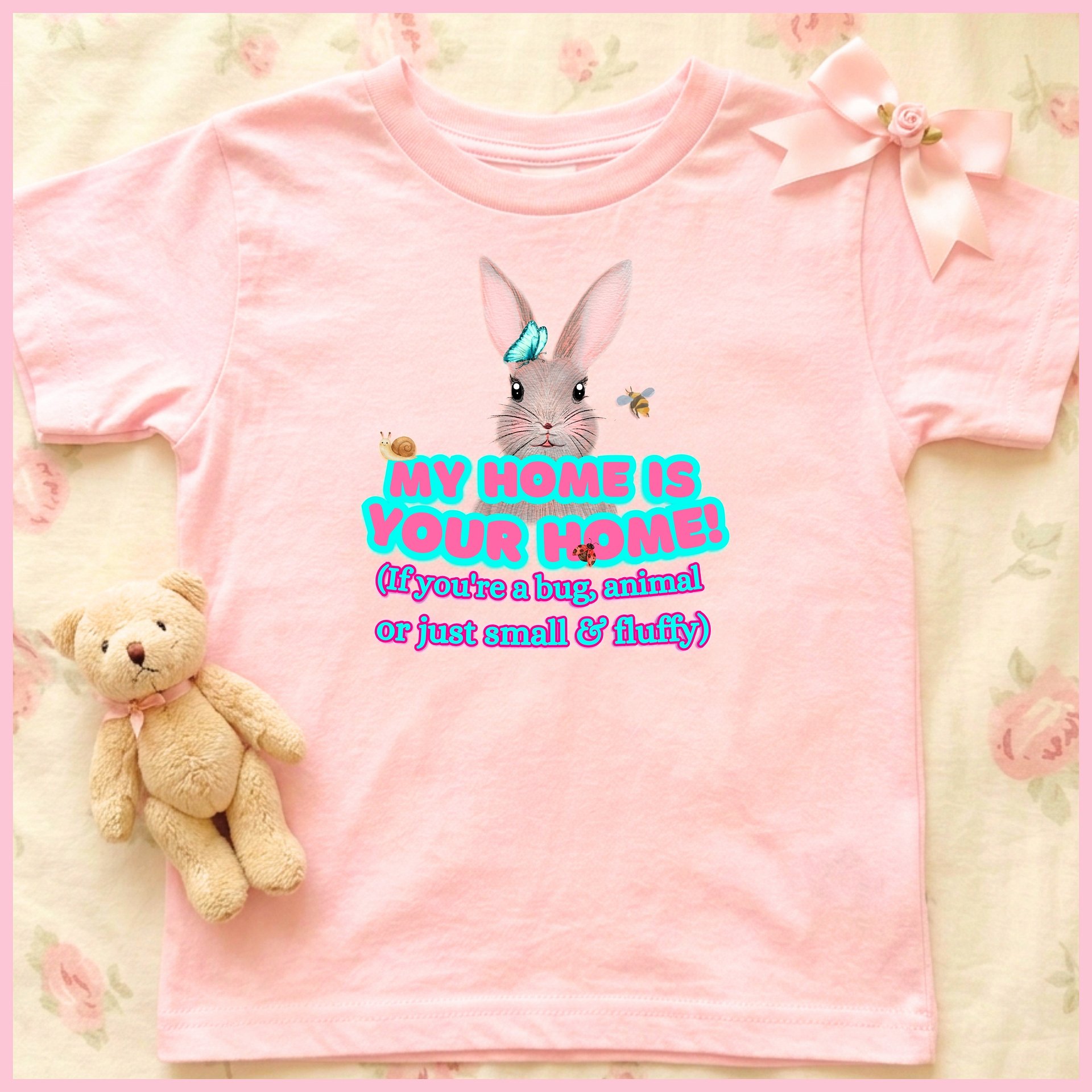 My home is your home! (If you're a bug or just small & fluffy)🩷Super Soft🪽T-shirt🩷 product image (1)