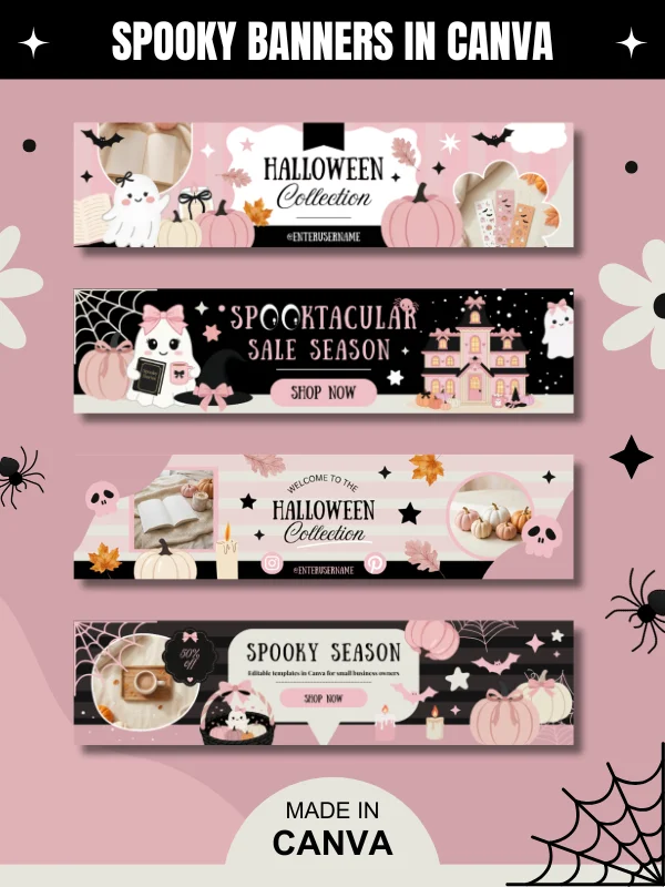 Coquette Halloween Etsy Shop Banner Set product image (1)