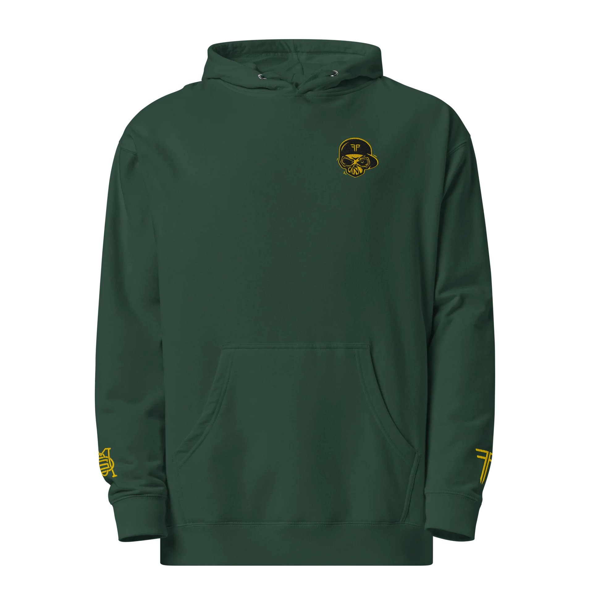 FP x GNS x CUSSDEM Black & Gold Skull Logo Hoodie product image (2)