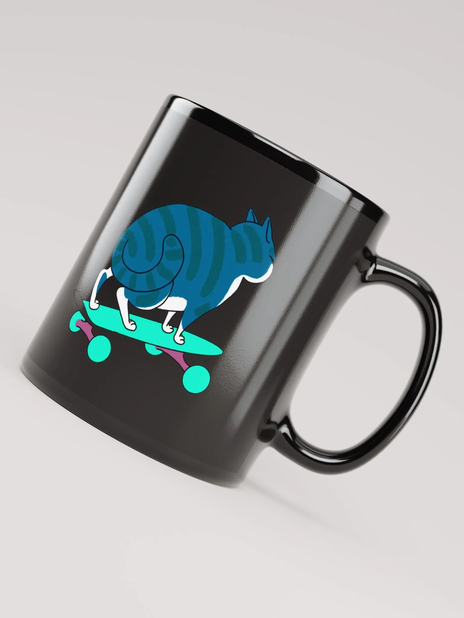 "Ciaone" Gatto Skater Tazza Laccata Nera product image (6)