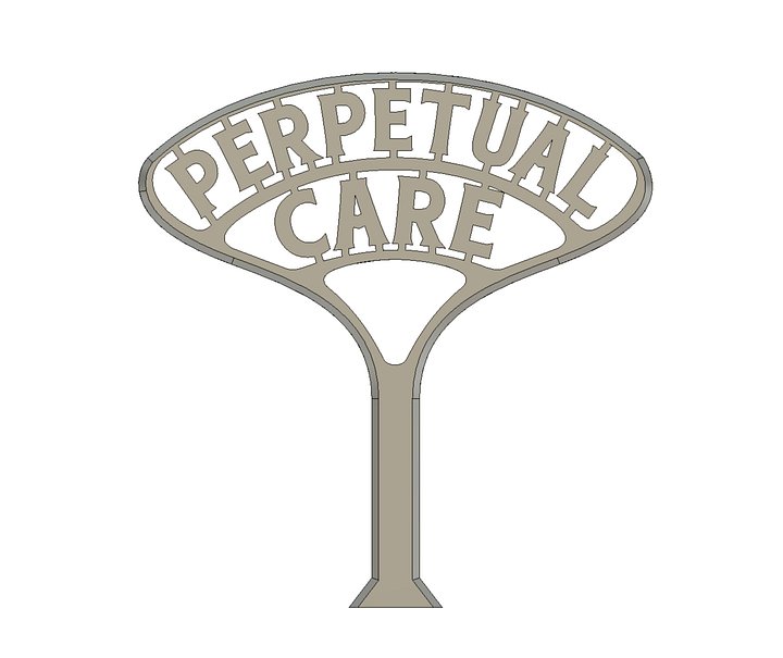 Halloween Cemetery Perpetual Care Grave Marker 3D Model product image (1)