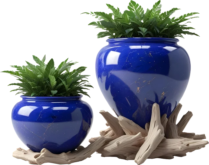 Wood & Lapis Elegance – Vase PNG product image (1)