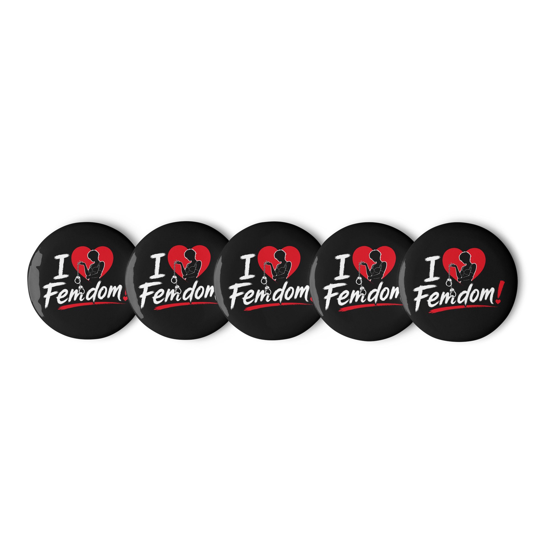 I Love Femdom! – Gothic Button Pin Set (5-Pack) product image (1)