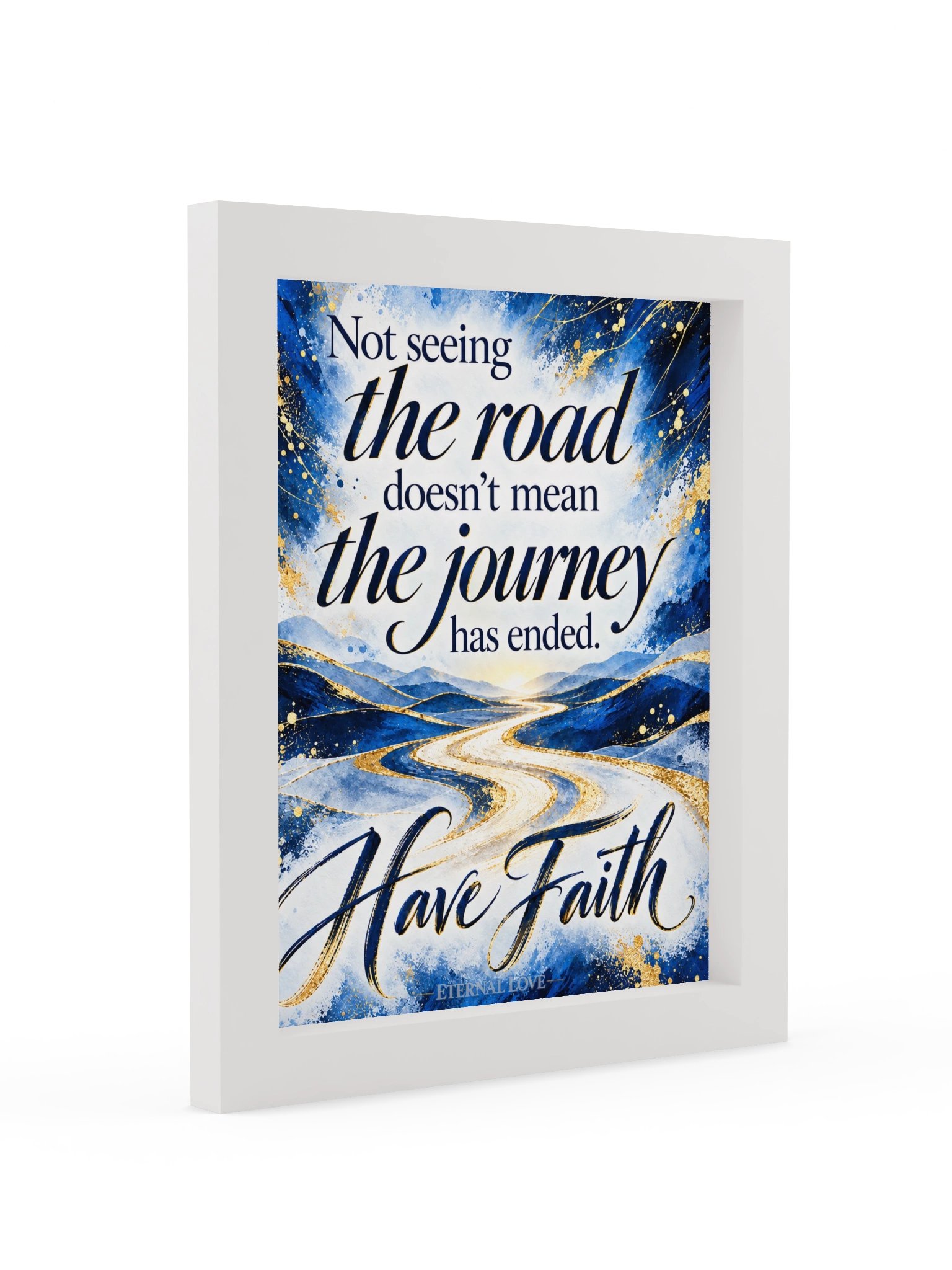 Beyond the Bend - “Have Faith” Wall Art Poster Print · Cobalt & Gold Edition product image (2)