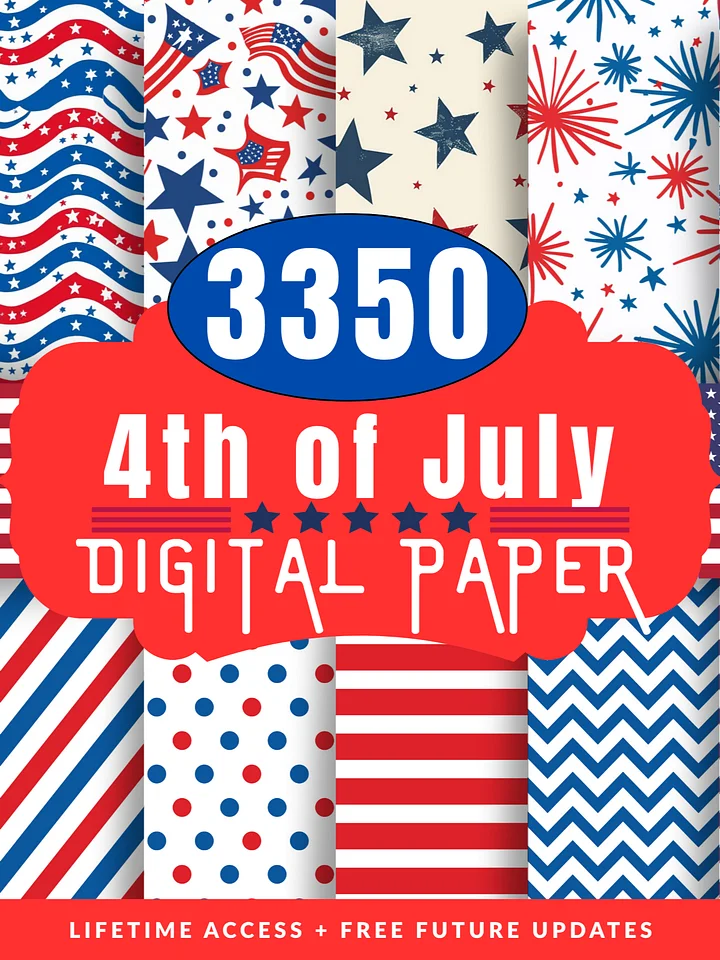 Retro 4th July Seamless Digital Paper Pack product image (1)