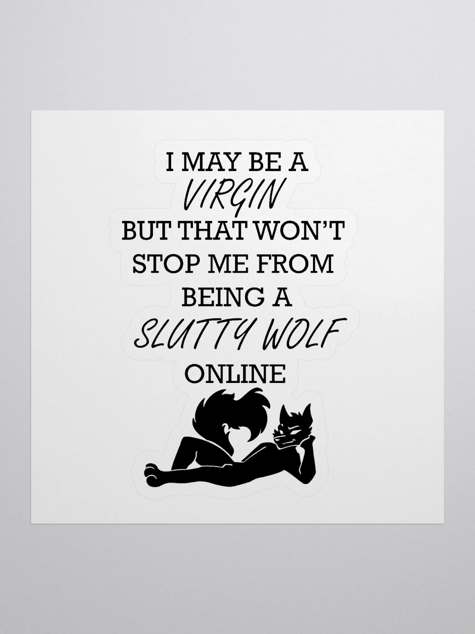 Slutty Wolf Kiss Cut Sticker product image (1)