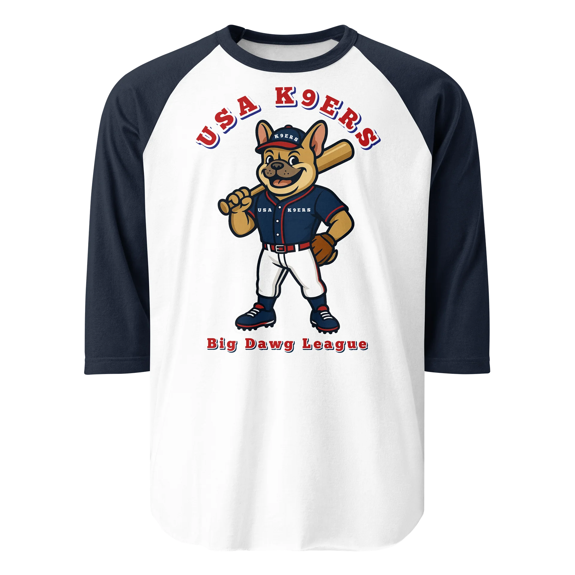 USA K9ERS Bulldawg Baseball 3/4 Sleeve Shirt product image (3)