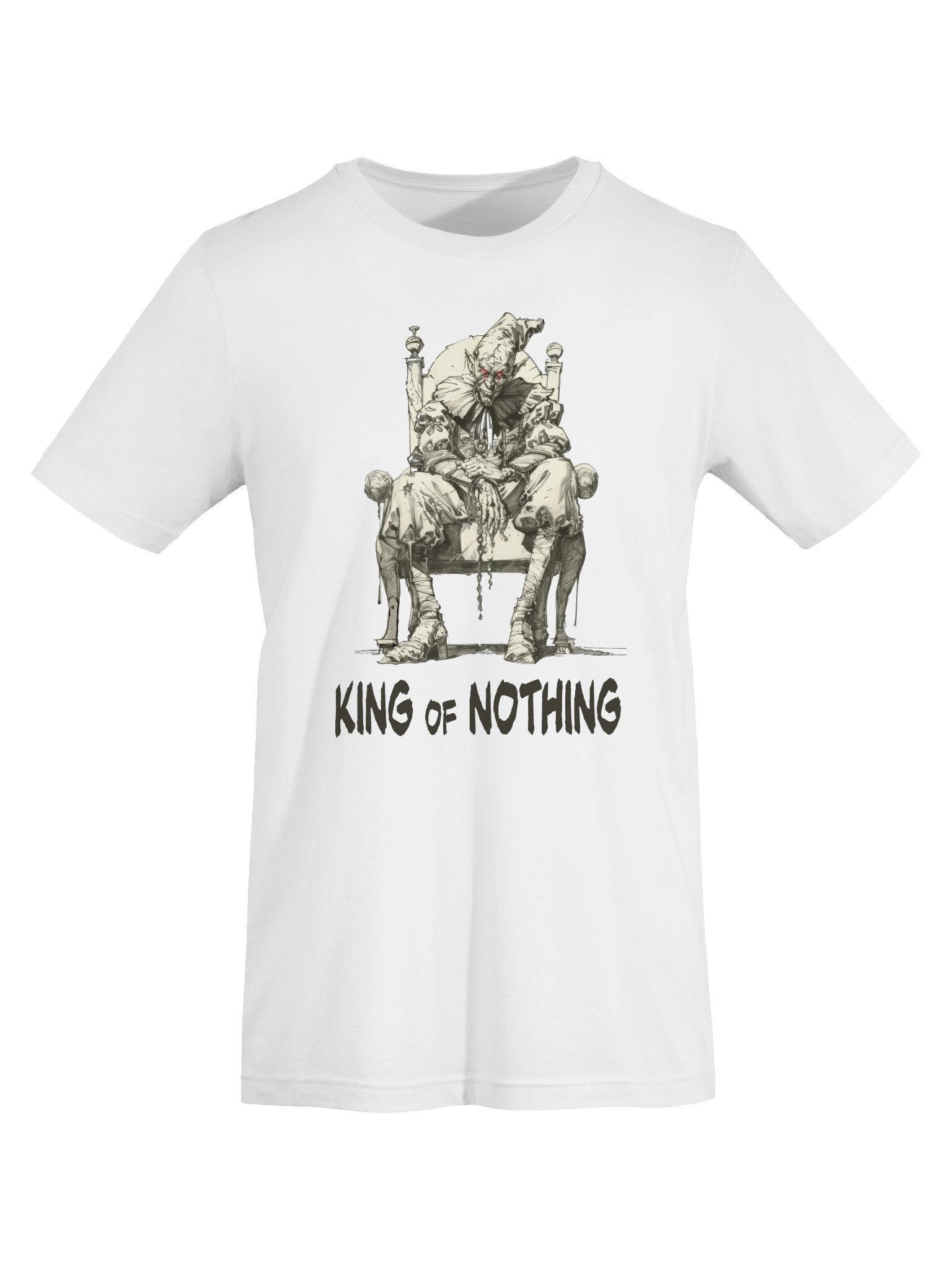 King of Nothing Shirt – Gothic Jester Throne Tee, Dark Fantasy Linework, Punk Alternative Streetwear, Sadcore Aesthetic T‑Shirt product image (5)