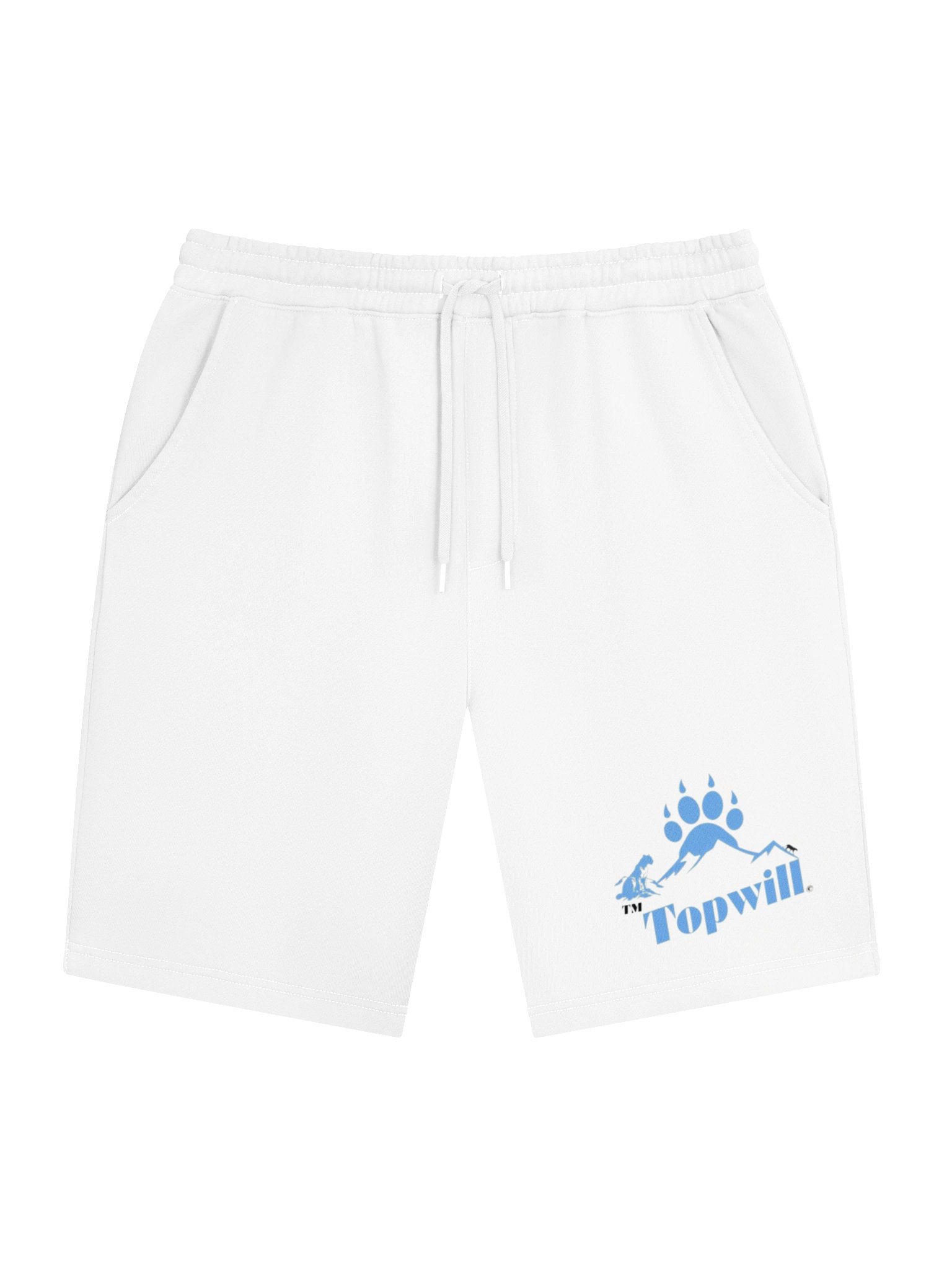 Topwill™ White and Blue Fleece Shorts product image (1)