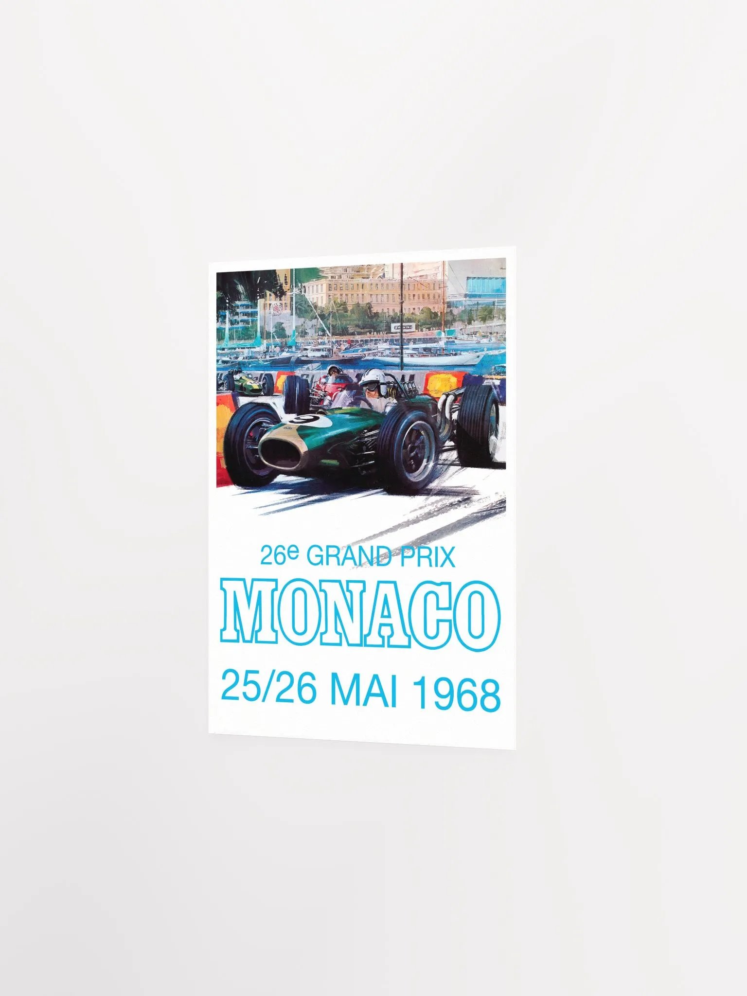 Monaco Vintage F1 Grand Prix, 1968 poster (Very rare poster) — Vintage Formula 1 poster, Monaco Grand Prix poster, retro travel poster product image (7)