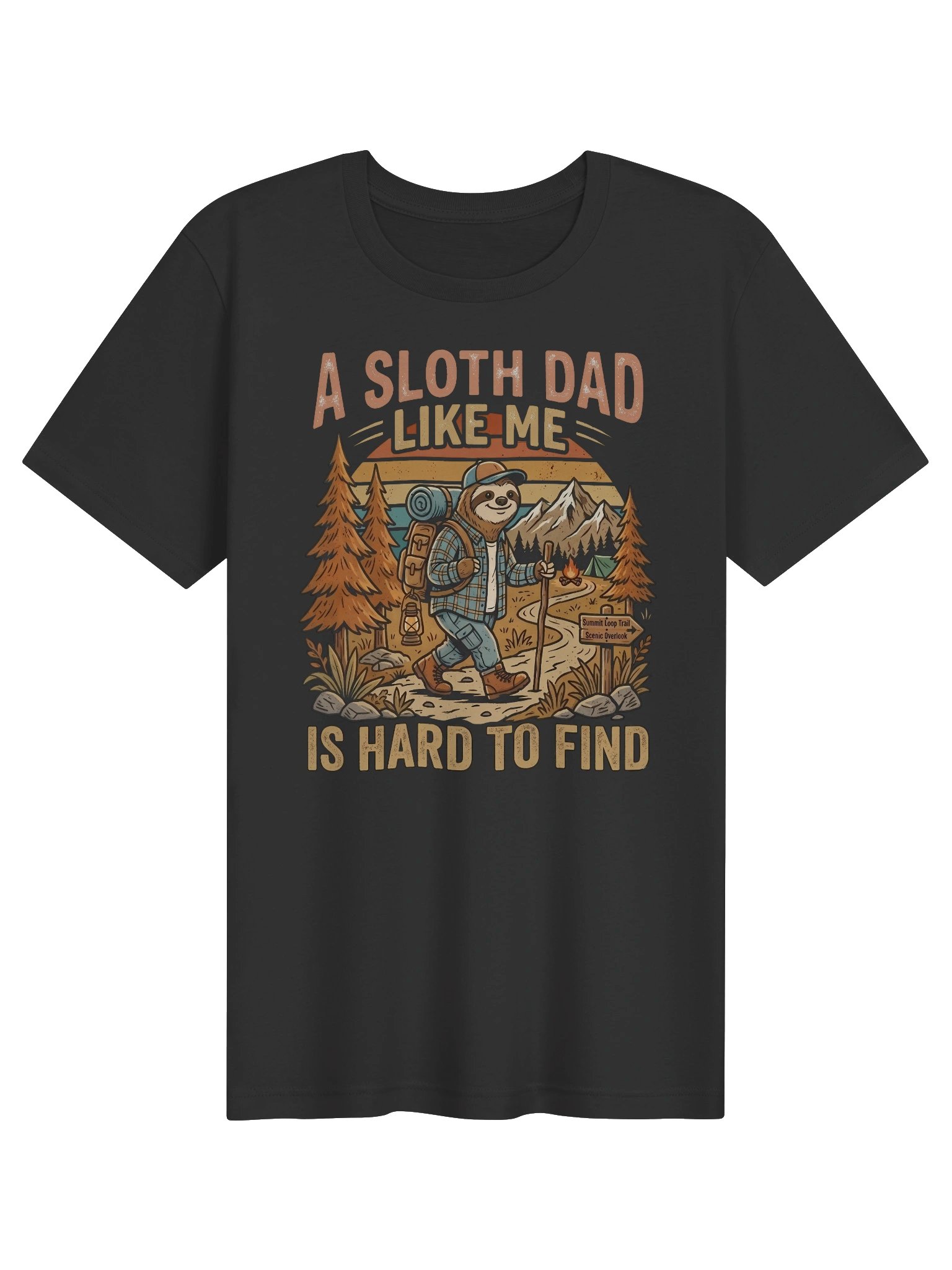 Funny Sloth Dad Outdoor Camping Tee product image (1)