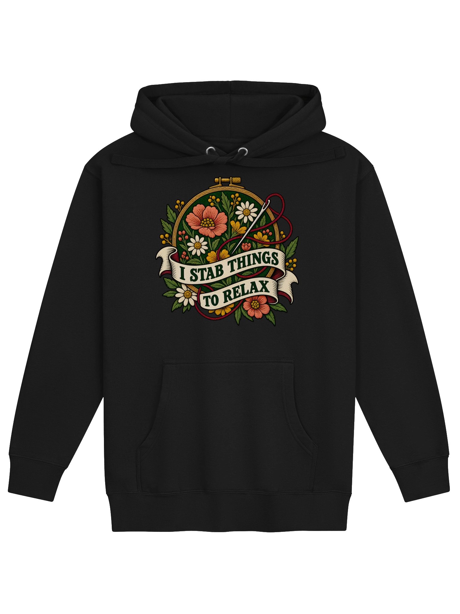 I Stab Things to Relax Embroidery T-Shirt – Funny Needlepoint Gift product image (3)