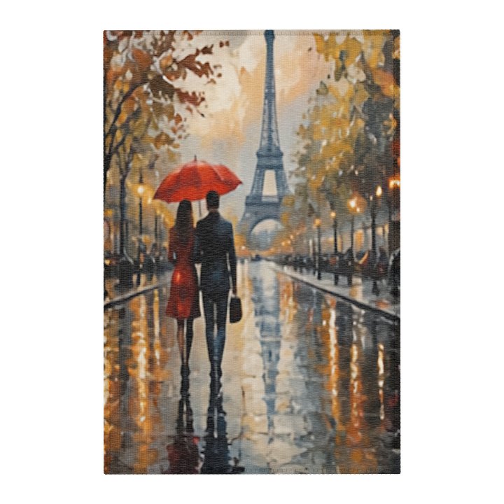 A Symphony in Slate: Rainy Day in Paris Area Rug product image (1)