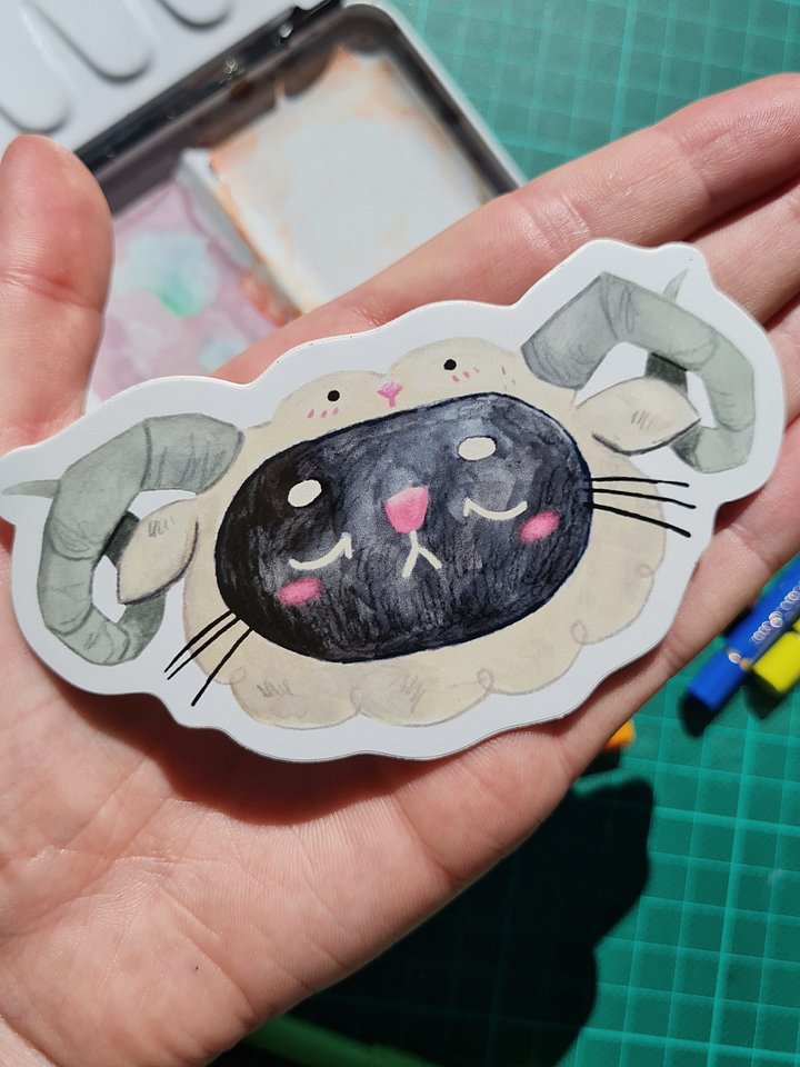 Cat Ram Costume Vinyl Sticker product image (1)