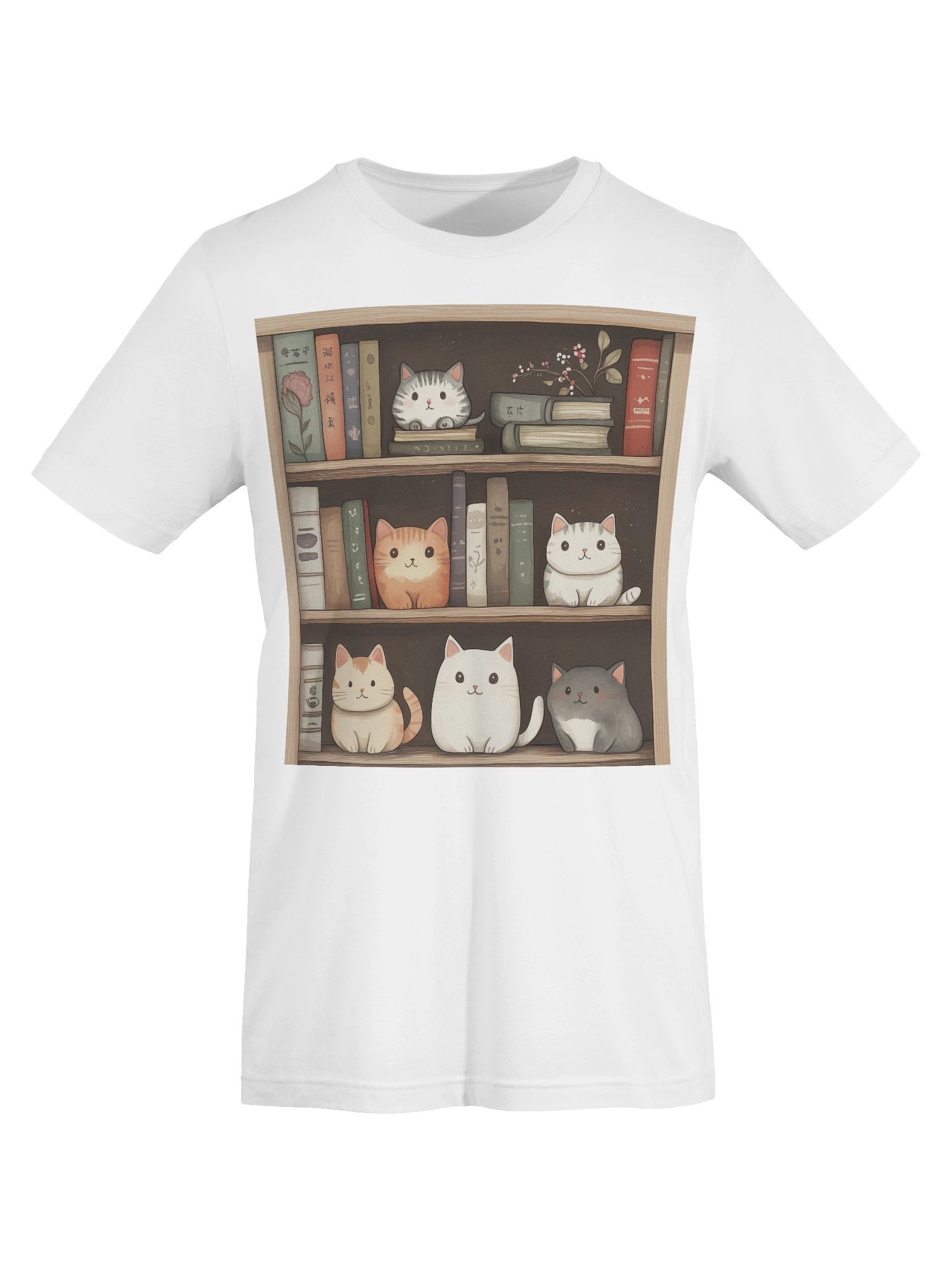 Cat Tales Bookshelf T-Shirt product image (103)