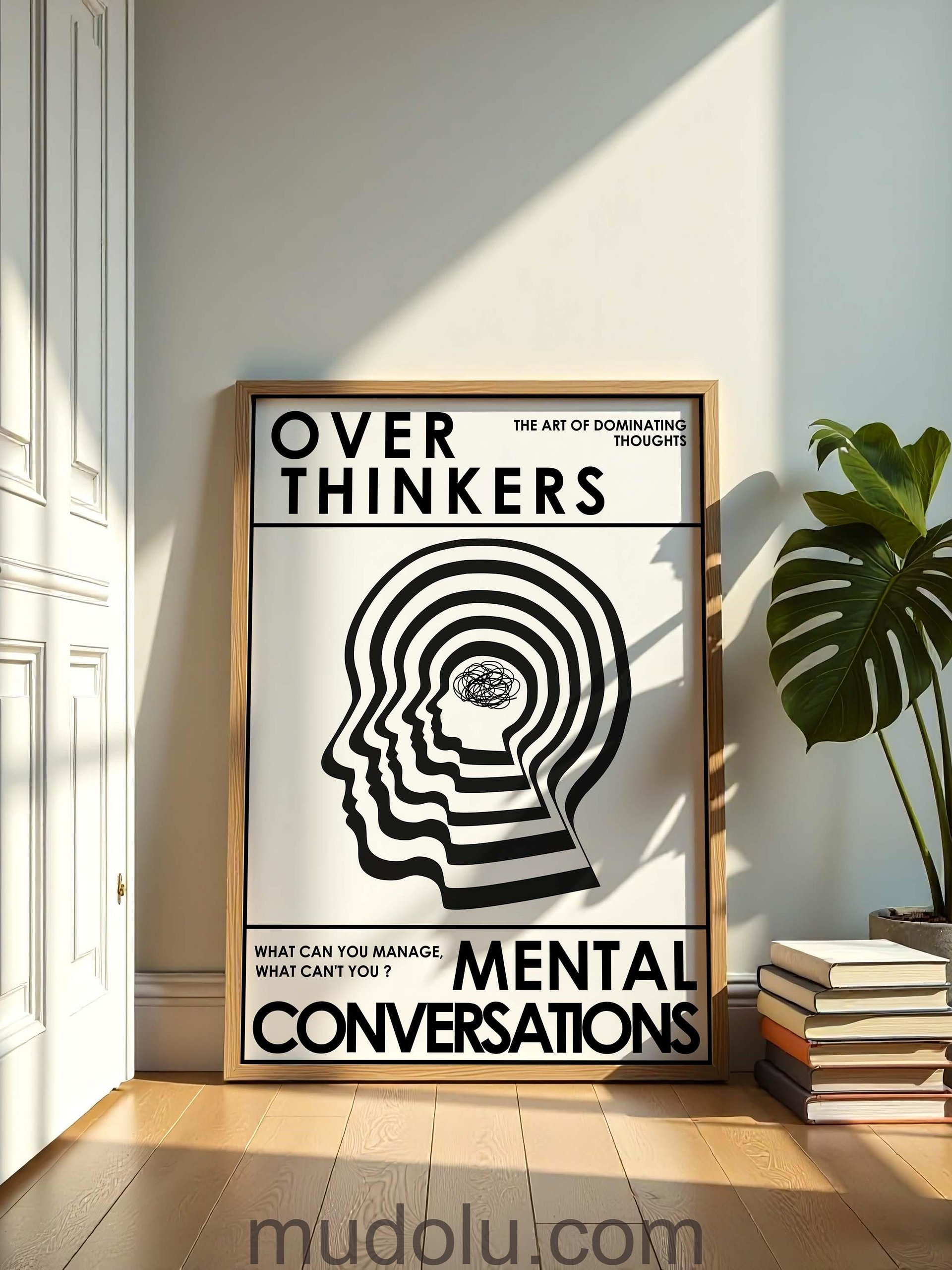 OverThinkers Wall art Poster White Black product image (10)