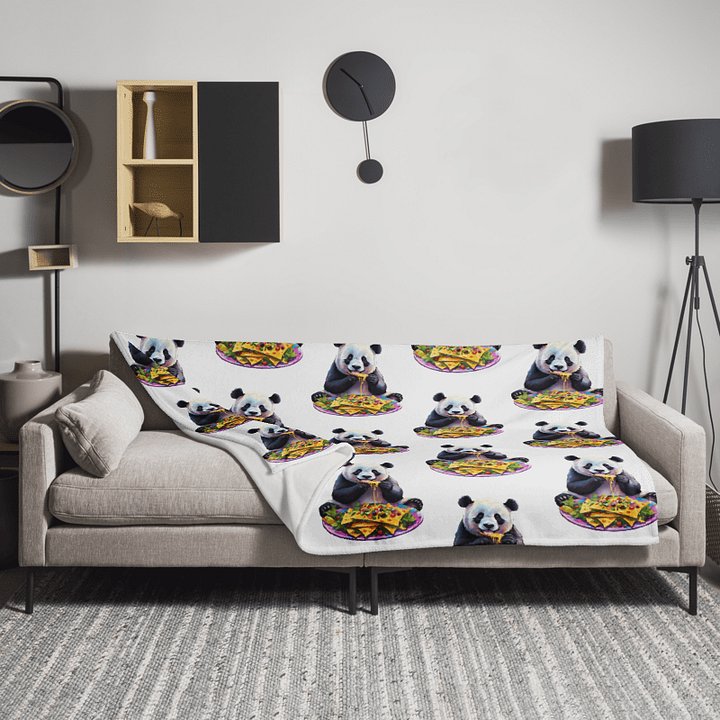 Cozy Vibes Panda Nacho Party Soft Fleece Blanket product image (2)
