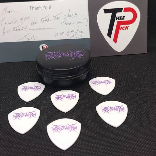 Just got these badass custom picks in from @theepick76 to see if it is something we would be interested in for a promo produc...