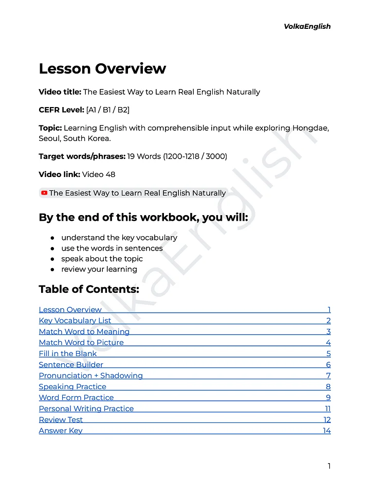 The Easiest Way to Learn Real English Naturally - Video 48 Study Pack product image (2)