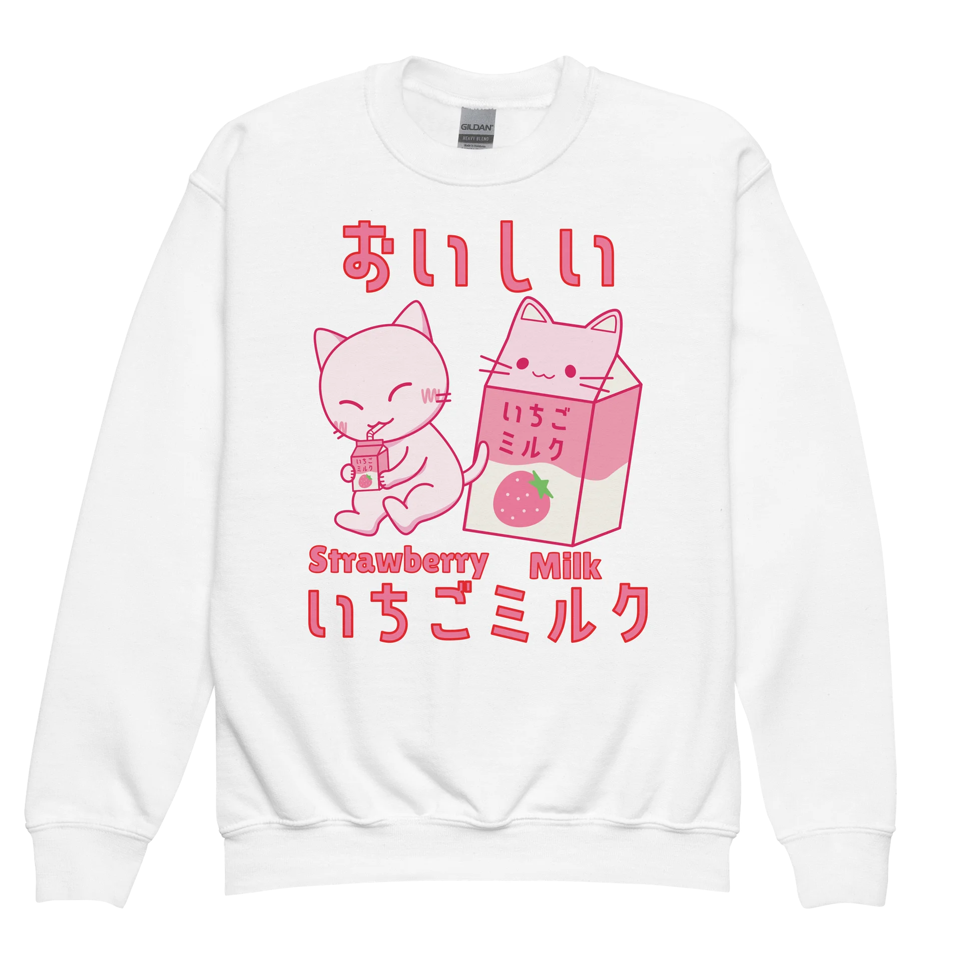 Strawberry Milk Cat - Unisex Youth Sweatshirt product image (1)