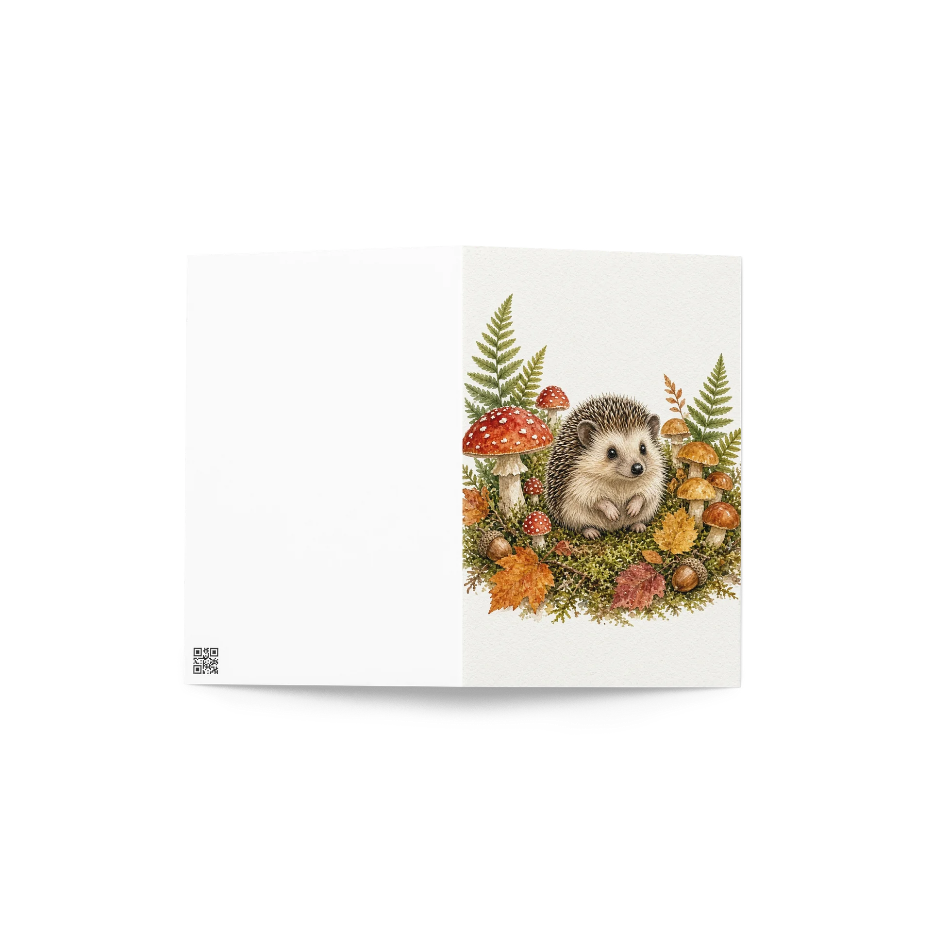 Woodland Hedgehog & Mushrooms Greeting Card product image (4)