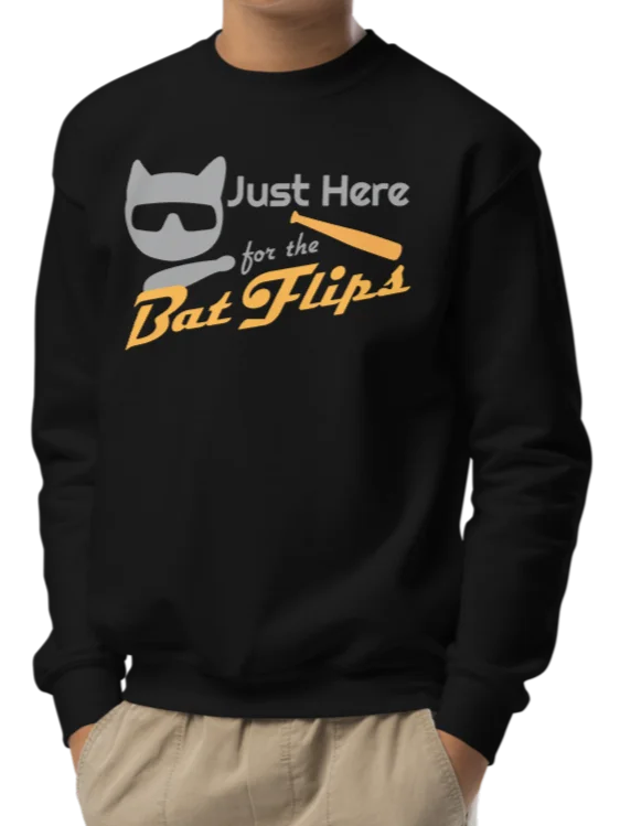 Baseball Cat (Just Here for The Bat Flips) - Unisex Youth Sweatshirt product image (7)
