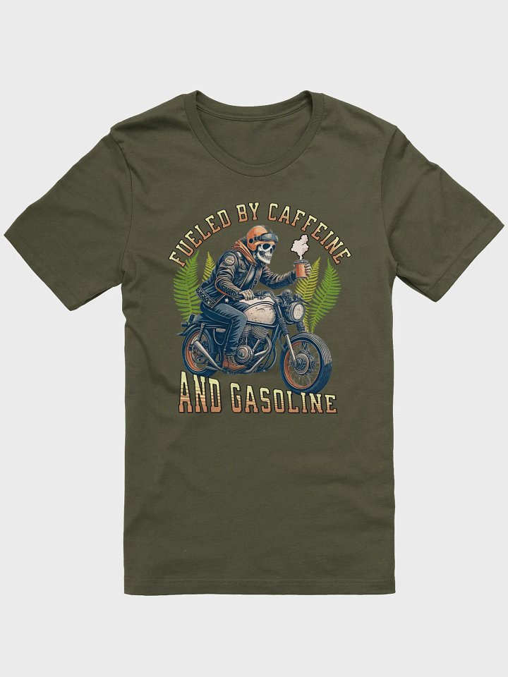 Fueled By Caffeine And Gasoline Skeleton Rider Caffeine Tee product image (1)