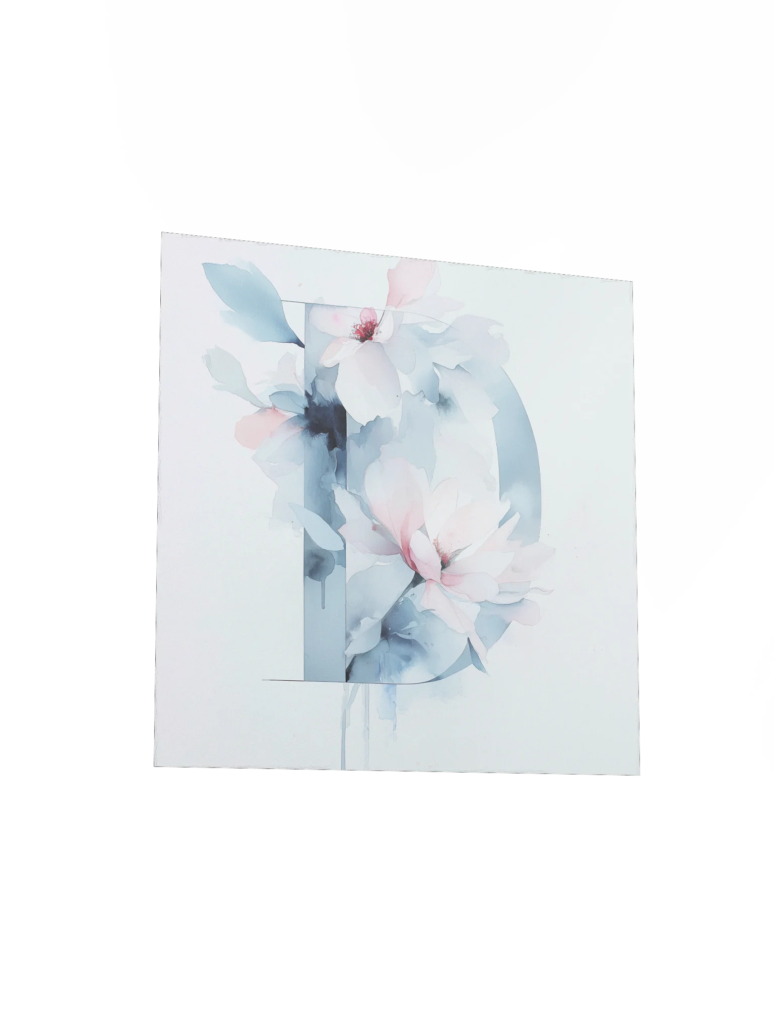 Powder Blue: Soft Pastel Watercolor Floral 'D' product image (11)