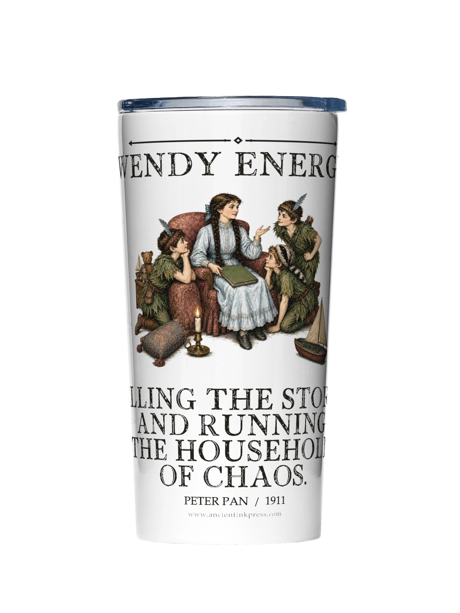 Wendy Energy Telling Stories Running Household Chaos -- Peter Pan 20oz Tumbler product image (1)