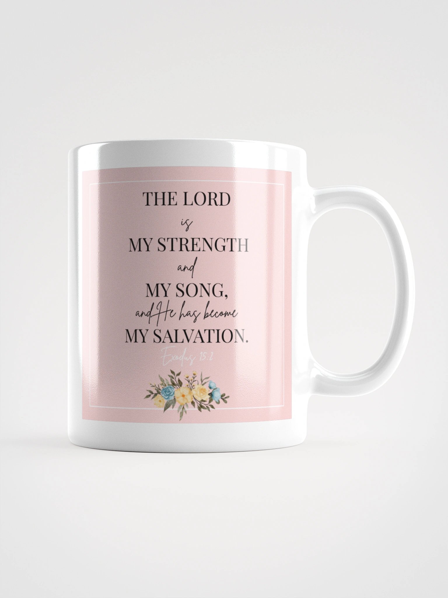 Exodus 15:2 Mug – Floral Design product image (3)
