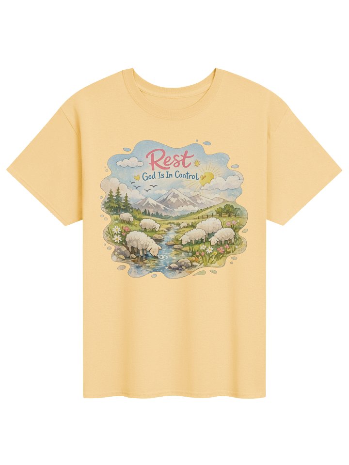 Rest, God Is in Control – Christian Graphic T-Shirt product image (81)